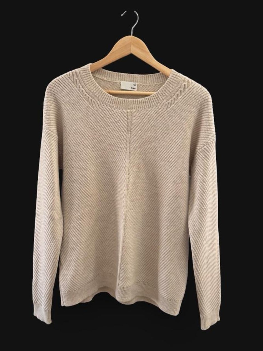 Aritzia Wilfred Free 100% Merino Wool Knit Sweater - Beige